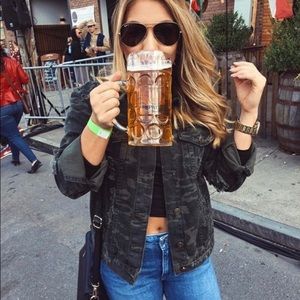 Camo ripped jean jacket